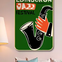 Aura Pink & Red Jazz Festival Abstract Wooden Wall Art-2