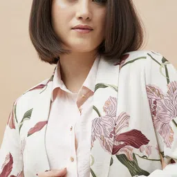 CODE by Lifestyle Floral Printed Shawl Collar Open Front Jacket Jacket image 5