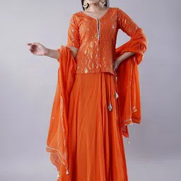 Utsav Fashion Embroidered Mirror Work Ready to Wear Lehenga & Blouse With Dupatta-image-90