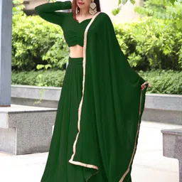 KALINI Green Semi-Stitched Lehenga & Blouse With Dupatta-image-88