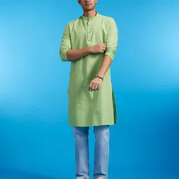 Diwas by Manyavar Men Thread Work Kurta-image-98