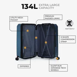 VERAGE Textured Soft-Sided Large Trolley Bag image 3