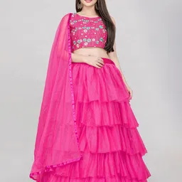 DIVASTRI Embroidered Semi-Stitched Lehenga & Unstitched Blouse With Dupatta-38