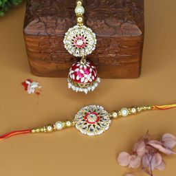 House of Pataudi Bhaiya Bhabhi Rakhi With Pooja Thali & Greeting Card-image-117