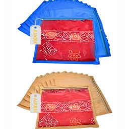 Ajabh Set of 24 Multi-UtilitySaree Cover Bag Wardrobe Storage Organisers-1