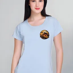 SZN Women Blue Printed Regular Fit T-shirt-picture-35
