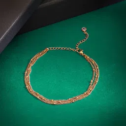 Yellow Chimes Gold-Plated LayeredWraparound Bracelet-image-78