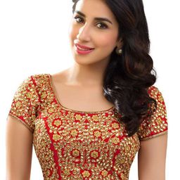 KING SALES Embroidered Round Neck Saree Blouse-image-68