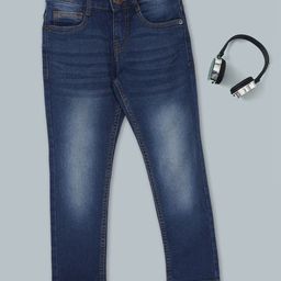 Pantaloons Junior Boys Slim Fit Mid-Rise Heavy Fade Jeans-picture-9