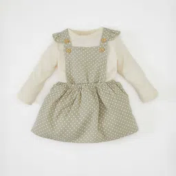 DeFacto Girls Printed Pure Cotton Dungarees with Top-image-22
