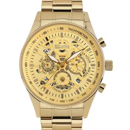 unltd. Men Brass Dial & Stainless Steel Bracelet Style Straps Analogue Watch UNG010002-20