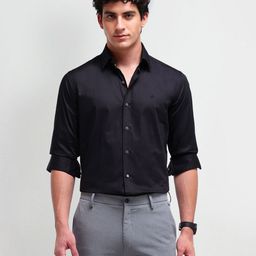 Arrow New York Men Comfort Spread Collar Solid Cotton Slim Fit Formal Shirt-image-64