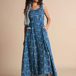 Global Desi Printed Fit & Flared Maxi Ethnic Dresses-image-15