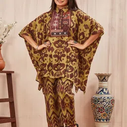 PIRRA DESIGNS Ethnic Motifs Print Kimono Sleeve Kaftan Dress-image-41