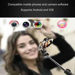 amesco Quality 3 in1 Selfie Stick multi-function Wireless Bluetooth XT-02 Selfie Stick with Remote Shutter 360 Rotate Extendable Handheld Foldable Mini Tripod Stand Foldable | selfie stick | tripod | Bluetooth shutter for Smartphones Professional Remote Control Selfie Stick Monopod 3 Axis Gimbal for Mobile image 4