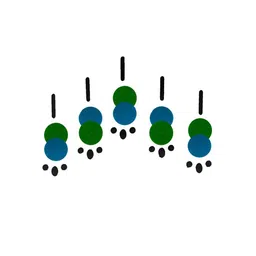 Comet Busters 5 Pcs Reusable Designer Bindis - Green & Blue image 2