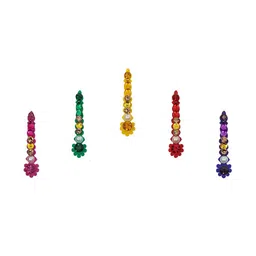 Comet Busters 5 Pcs Embellished Reusable Designer Bindis - Multicoloured image 2