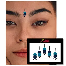 Comet Busters 5 Pcs Reusable Designer Bindis - Blue image 3