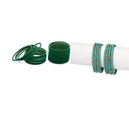 Somil Classic Combo Glass Bangles | Simple Chudi Set For Women & Girls | Daily Use & Special Occasions, Combo Of 2 Set, Green, Multicolor-image-14