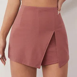 Stylecast X Slyck Solid Pattern High-Rise Regular Fit Shorts-11