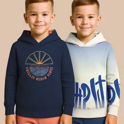 HELLCAT Boys Pack Of 2 Graphic Printed Hooded Long Sleeves Sweatshirt-picture-5