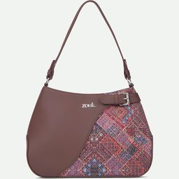 ZOUK Bhuj Rabari Printed Leather Bucket Handheld Bag-23