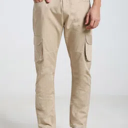 VOGAAN Men Relaxed Loose Fit Cargos Trousers-image-41