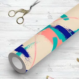 ArtzFolio Blue & Beige Abstract Printed UV Resistant Wallpaper-10