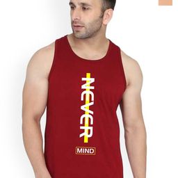 SLOWLORIS Pack Of 2 Typographic Printed Sleevesless Bio-Wash Combed Cotton Gym Vests-picture-20