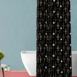 ArtzFolio Black & Yellow Printed Waterproof Shower Curtain-14