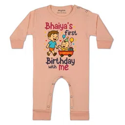 arvesa Bhaiya First Birthday With Me Printed Baby Rompers-picture-21