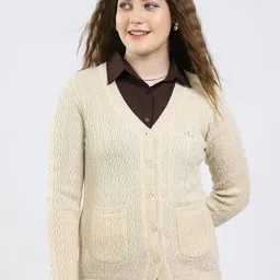 Monte Carlo Women Self Design Woollen Cardigan Sweater-picture-24