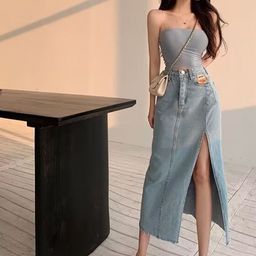 StyleCast x Revolte Side Solid Straight Slit Midi Skirt-image-73