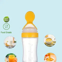 Joy Buzz Silicone Easy Squeezy Baby Food Feeder- 90 ml - Yellow-image-30