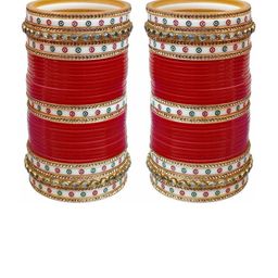SEEMO Set Of 2 Stone-Studded Chuda Bangles-image-31