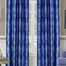 Myntra Elegant Homes Set Of 2 Blue Texture Printed Polyester Long Door Curtain-picture-26
