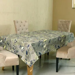 BILBERRY Furnishing by preeti grover Grey Set of 6 Floral Cotton 6-Seater Table Cover-17