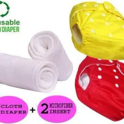Newborn Baby Reusable Cloth Diapers, Washable Adjustable Infants Diaper Nappies with Inserts, Multi colors- (0-24 Months, Inserts,Pads Included) - Pack/Combo of (2 Cloth Diapers+2 Inserts) 4 Pcs-image-64