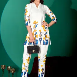 BAPS Printed V-Neck Three Fourth Sleeve Tunic With Trouser Co-Ords-picture-12
