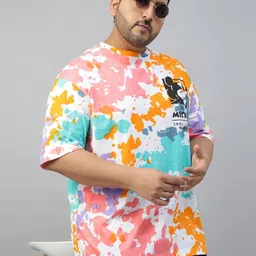 VEIRDO Men Printed Drop-Shoulder Sleeves Pure Cotton T-shirt-image-17