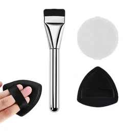 ranore RANOREUltra Thin Foundation Applicator Brush & Puff With Case Set image 2
