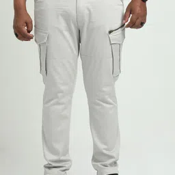 NEVER NEUD Men Relaxed Cargos Trousers-image-56