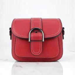 CRUSSET Red Structured Shoulder Bag-49