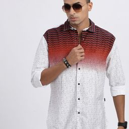 SHOWOFF Men Premium Spread Collar Colourblocked Cotton Slim Fit Casual Shirt-image-71