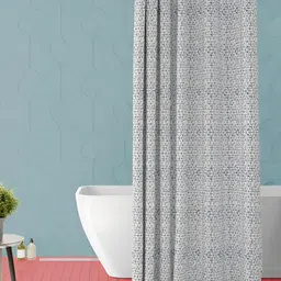 ArtzFolio White & Blue Geometric Printed Waterproof Shower Curtain-image-23