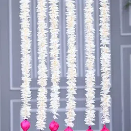 Ascension 6Pcs White & Pink Lotus Hanging Floral Wall Hangings-17