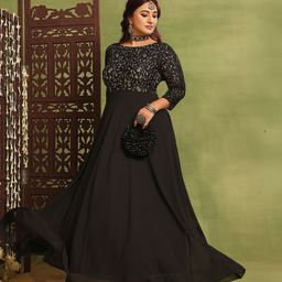 Miss Chase A+ Embellished Georgette Maxi Ethnic Dress-picture-2