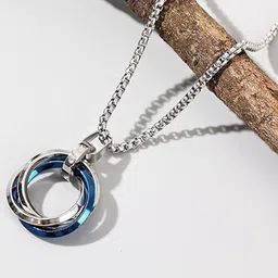 PASU FASHION Silver-Plated Circular Pendants with Chains-picture-28