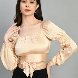 DressBerry Women Puff Sleeve Crop Blouson Top-picture-29