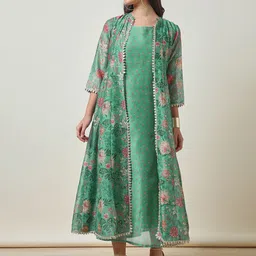 Soch Floral Printed A-Line Sleeveless Maxi Dress-image-47